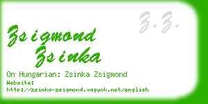 zsigmond zsinka business card